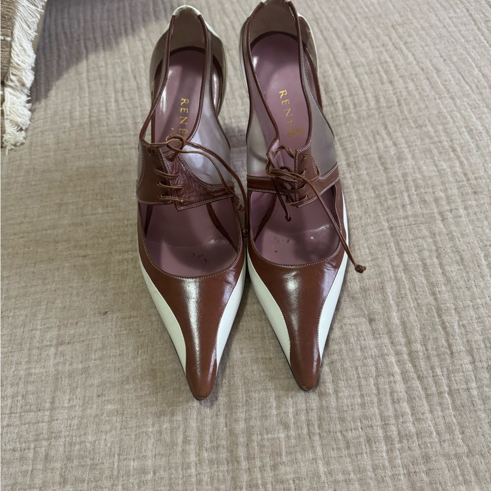 Rene Mancini Brown and White Women's Shoes